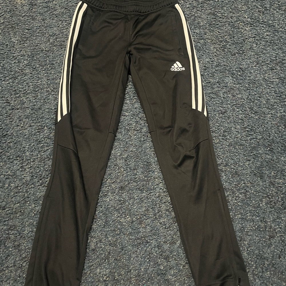 kids black adidas joggers size small worn once